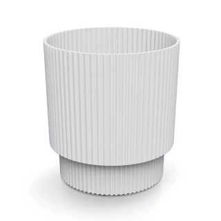 Doniczka ryflowana Milly - 15 cm - biała