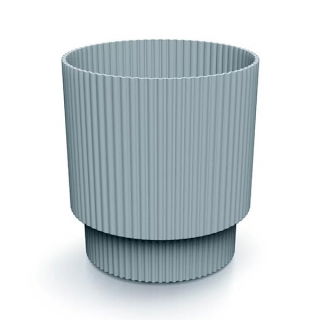 Doniczka ryflowana Milly - 15 cm - jasnoszara