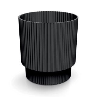 Doniczka ryflowana Milly - 15 cm - węgiel