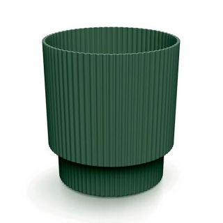 Doniczka ryflowana Milly - 15 cm - zielona piniowa