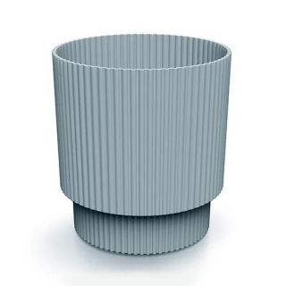 Doniczka ryflowana Milly - 17 cm - jasnoszara