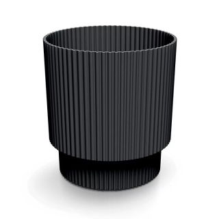 Doniczka ryflowana Milly - 17 cm - węgiel