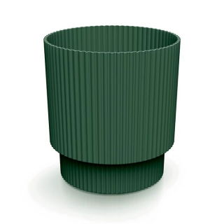Doniczka ryflowana Milly - 17 cm - zielona piniowa