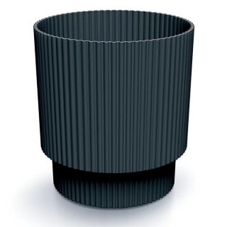 Doniczka ryflowana Milly - 20 cm - antracytowa