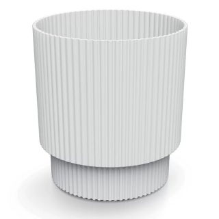 Doniczka ryflowana Milly - 20 cm - biała