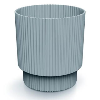Doniczka ryflowana Milly - 20 cm - jasnoszara