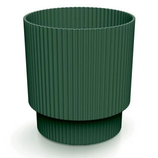 Doniczka ryflowana Milly - 20 cm - zielona piniowa