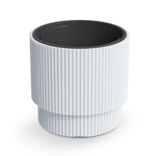 Doniczka ryflowana + wkład Milly - 30 cm - biała