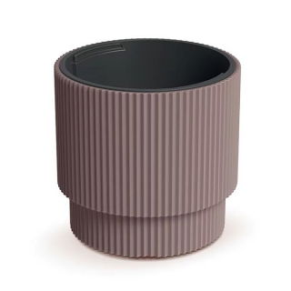 Doniczka ryflowana + wkład Milly - 30 cm - marsala
