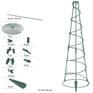 Podpora stożkowa do roślin - Floo Supports - 35 x 90 cm