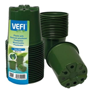 Doniczka okrągła 9 x 8 cm - zielony leśny - 20 szt.