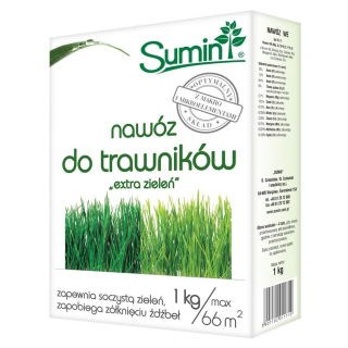 Nawóz do trawników - Extra zieleń - gwarantuje intensywną zieleń - Sumin - 1 kg