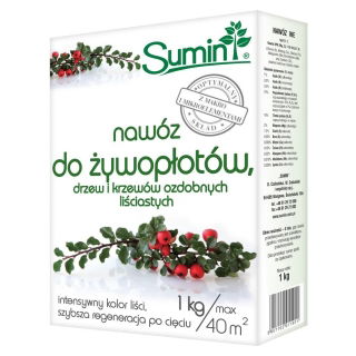 Nawóz do żywopłotów, drzew i krzewów liściastych - Sumin - 1 kg