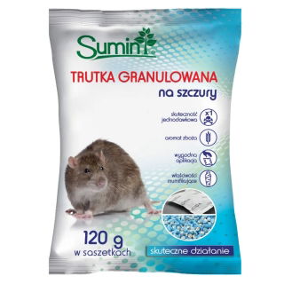 Trutka na myszy i szczury - gotowy do użycia granulat - 25 ppm - Sumin - 120 g