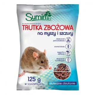 Trutka zbożowa na myszy i szczury - wygodna w użyciu i skuteczna - 29 ppm - Sumin - 125 g