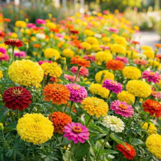 Cynia wytworna daliowa + aksamitka - zestaw 2 odmian nasion