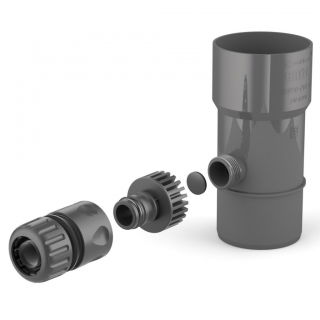 Odzyskiwacz wody deszczowej - profesjonalny łapacz wody na rynnę 63 mm - Bryza - grafitowy