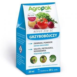 Revus 250 SC - na zarazę pomidorów i ziemniaków oraz inne choroby grzybowe warzyw - Agropak - 20 ml