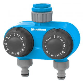 Rozdzielacz podwójny z zegarami mechanicznymi CELLPRO - Cellfast