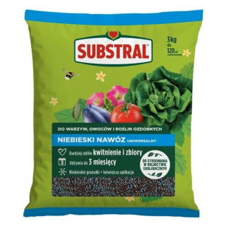Niebieski nawóz uniwersalny - HIT do wszystkich rodzajów upraw, długo działa - Substral - 3 kg