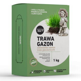Trawa Gazon - gazonowa, reprezentacyjna, intensywnie zielona, wolnorosnąca - 1 kg