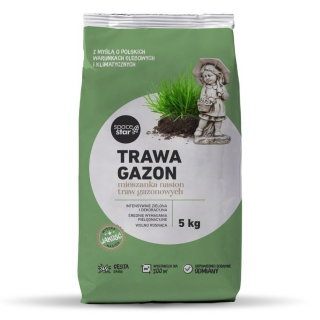 Trawa Gazon - gazonowa, intensywnie zielona, wolnorosnąca - 25 kg