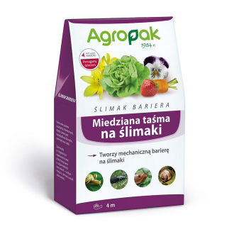 Ślimak bariera - miedziana taśma na ślimaki - mechaniczna zapora - Agropak - 4 m