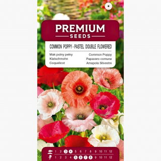 Mak polny pełny - mieszanka w pastelowych odcieniach