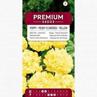 Mak letni - peoniowy - żółty