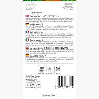 Marchew Nantes 3 (Nantejska) - średnio wczesna - NASIONA OTOCZKOWANE