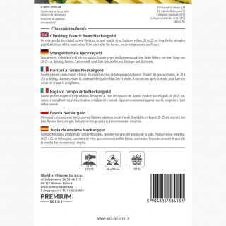 Fasola Neckargold - szparagowa, tyczna, żółta