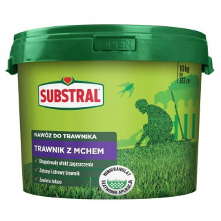Nawóz do trawnika z mchem z żelazem - długotrwały efekt, łatwe stosowanie - Substral - 10 kg
