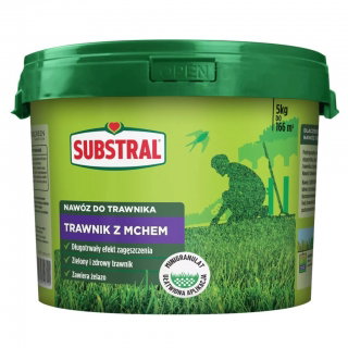Nawóz do trawnika z mchem z żelazem - długotrwały efekt, łatwe stosowanie - Substral - 5 kg