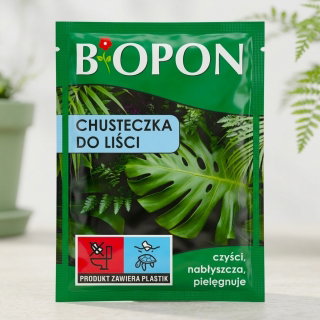 Chusteczka do liści roślin zielonych - czyści, nabłyszcza, pielęgnuje - idealny wygląd roślin - Biopon - 1 szt.