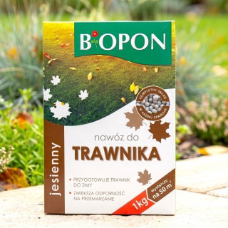 Nawóz jesienny do trawników - hartuje i zabezpiecza trawnik przed zimą - Biopon - 1 kg