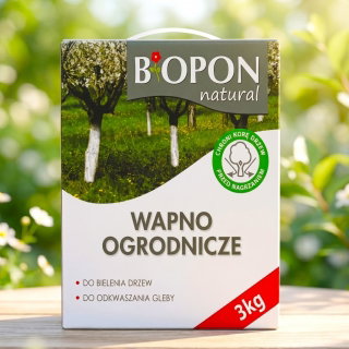 Wapno ogrodnicze do bielenia i odkwaszania gleby - Biopon - 3 kg