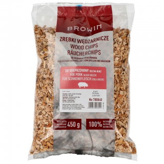 Zrębki drzewne do wędzenia i grillowania wieprzowiny - 70% olcha + 30% buk - 6-8 mm - 0,45 kg