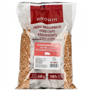 Zrębki drzewne do wędzenia i grillowania wieprzowiny - 70% olcha + 30% buk - 1-3 mm - 0,45 kg