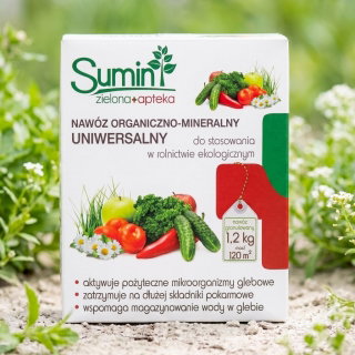 EKO nawóz uniwersalny - organiczno-mineralny - makro i mikroelementy + kwas humusowy - Sumin - 1,2 kg