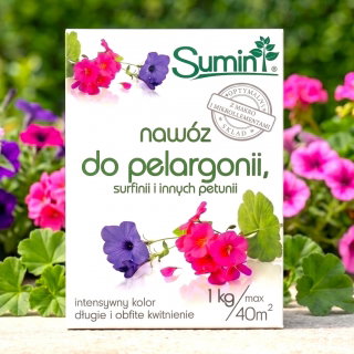 Nawóz do pelargonii, surfinii i innych petunii - lawina kwiatów - Sumin - 1 kg