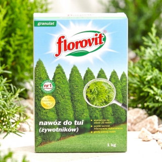 Nawóz do tui (żywotników) - szybki wzrost, intensywne wybarwienie - Florovit - 1 kg