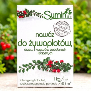 Nawóz do żywopłotów, drzew i krzewów liściastych - Sumin - 1 kg