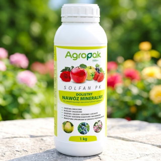 Solfan PK - nawóz dolistny, uzupełniający braki fosforu i potasu, zwiększa plony - Agropak - 1 kg