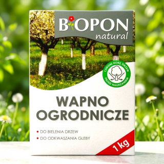 Wapno ogrodnicze do bielenia i odkwaszania gleby - Biopon - 1 kg