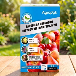 Miedzian 50 WP - na choroby bakteryjne i grzybowe - OBOWIĄZKOWY w uprawie pomidorów - Agropak - 10 g