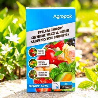 Signum 33 WG - na szarą pleśń, białą plamistość liści, brunatną zgniliznę, zarazę - Agropak - 2 g