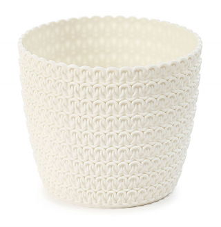 Osłonka okrągła Magnolia Jersey - 11 cm - kremowa