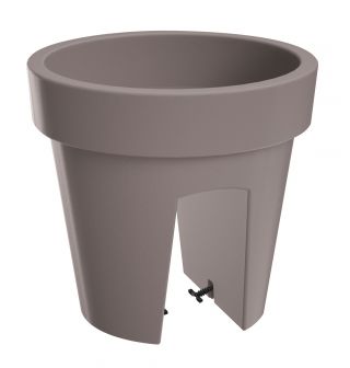 Lekka doniczka do montowania na balustradzie Lofly - 24,5 cm - kamienny szary