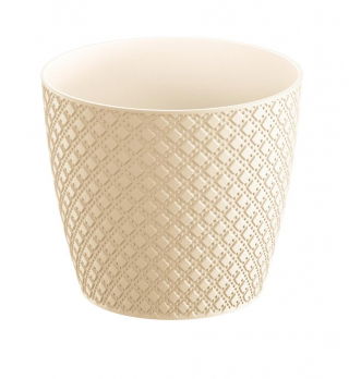 Doniczka okrągła Orient - 13 cm - kremowy