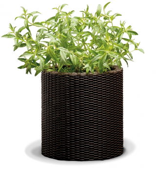 Doniczka okrągła średnia - śr. 36 cm - Cylinder Planter - brązowa